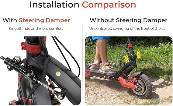 for Zero 10X Scooter Steering Stabilizer Damper Kit Front Wheel Shock Absorber Modification Bracket Electric Scooter Parts Ulip(Red)