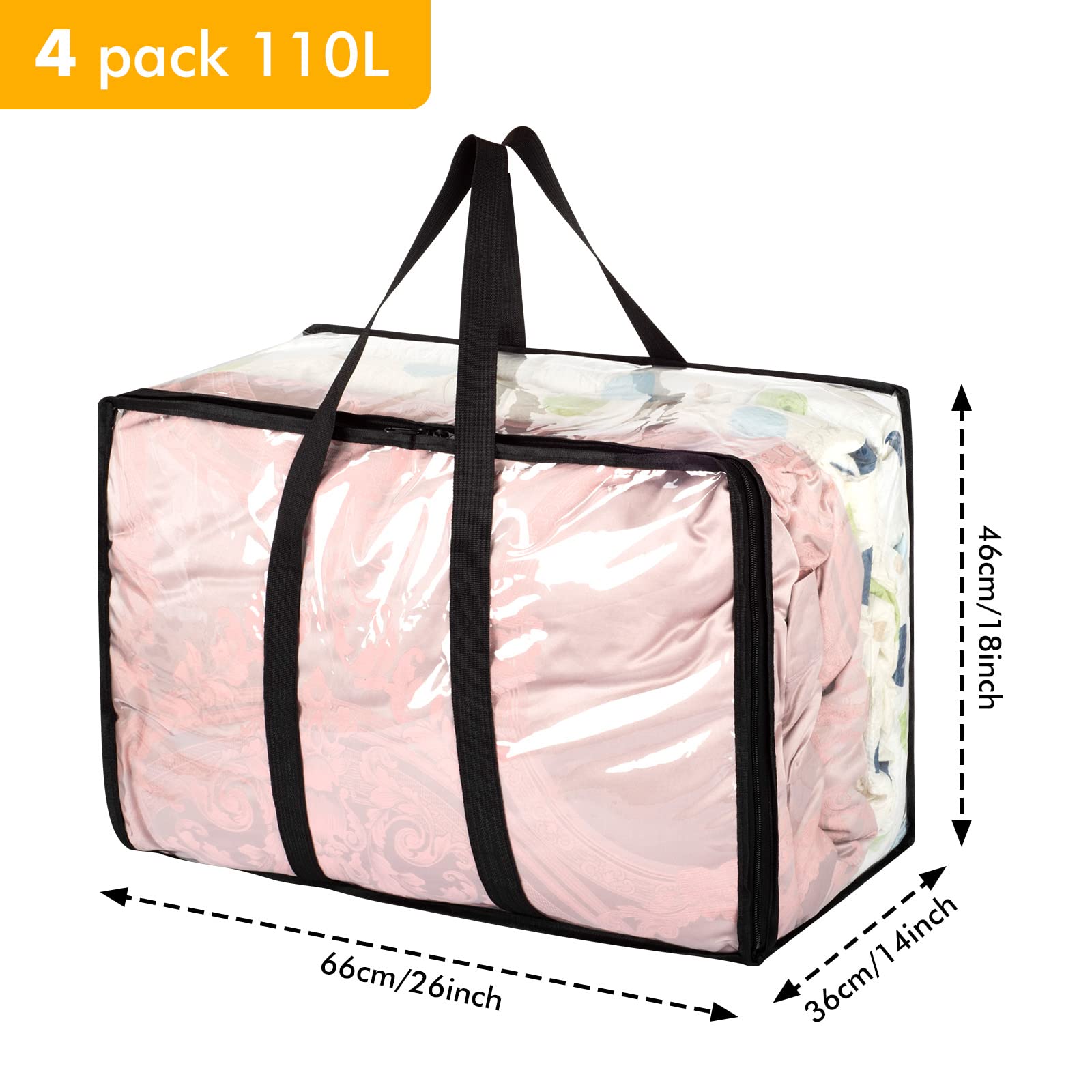 Sacchetto Multiuso Riutilizzabile Moving Bag 100L Transparent 70x35x42 - Foto 10