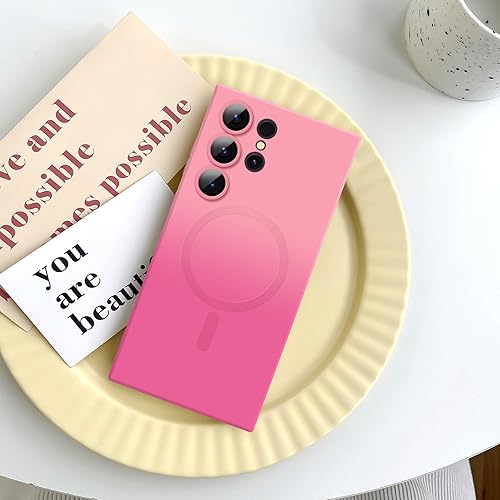 Miniatura 7 de Newseego Funda magnética para Samsung Galaxy S23 Ultra 5G, funda de silicona líquida suave de lujo, antiarañazos, a prueba de golpes, protector