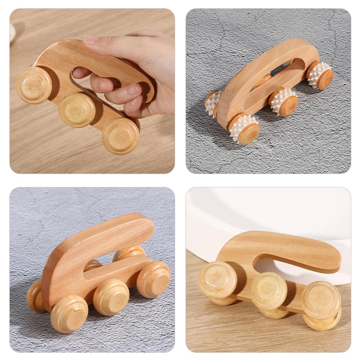 Healvian 8piezas Rodillo De Masaje De Madera Herramienta De Masaje Para Pies y Cuerpo y Ligera Para Relajación