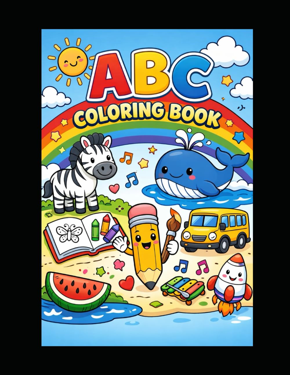 ABC Coloring Book for Toddlers: Alphabet Coloring Book with Animals and Objects | A–Z Fun & Easy Coloring Pages for Kids Ages 2–4