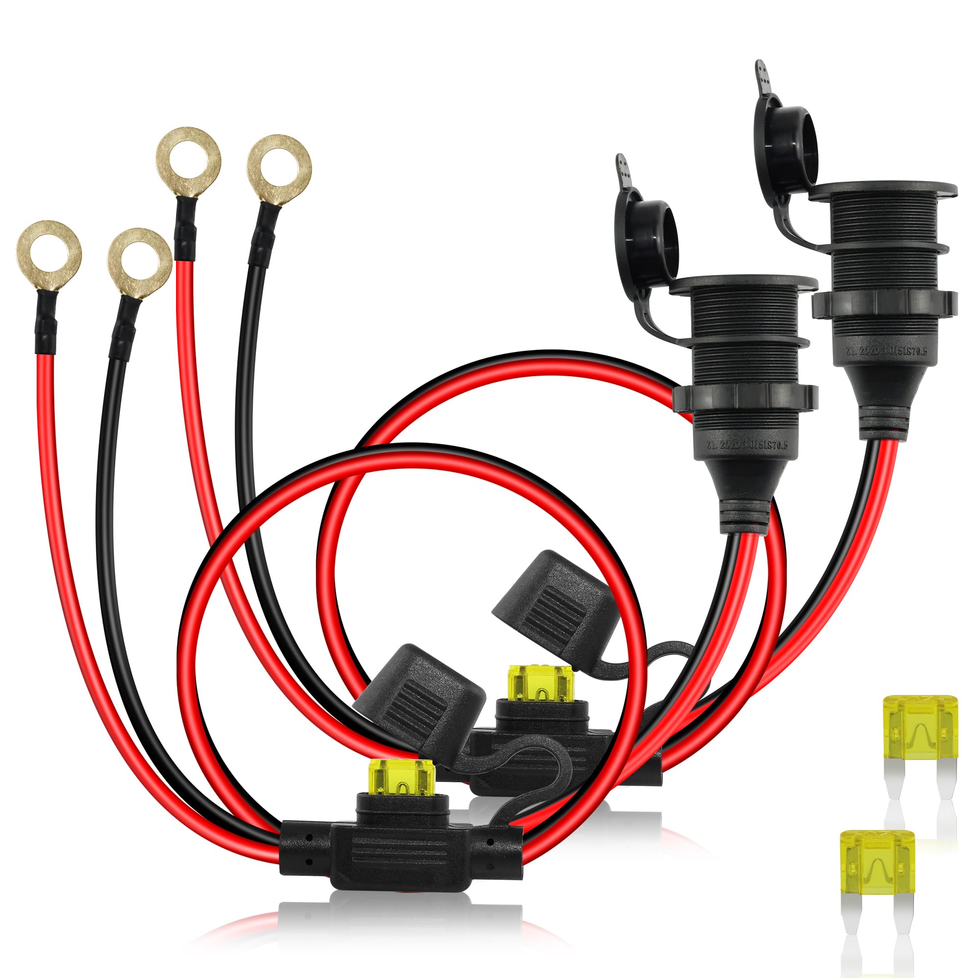 Zigarettenanzünderbuchse 12V/24V - 1m Kabel, Wasserdicht