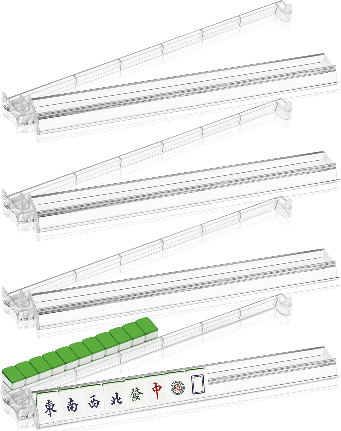 Mahjong Racks with Pusher - Mahjong Racks with Premium Material, Compact Portable & Ergonomic Design for Home, Party Use, Mahjong Pushers & Racks Ideal for Mahjong Lovers & Professional Players