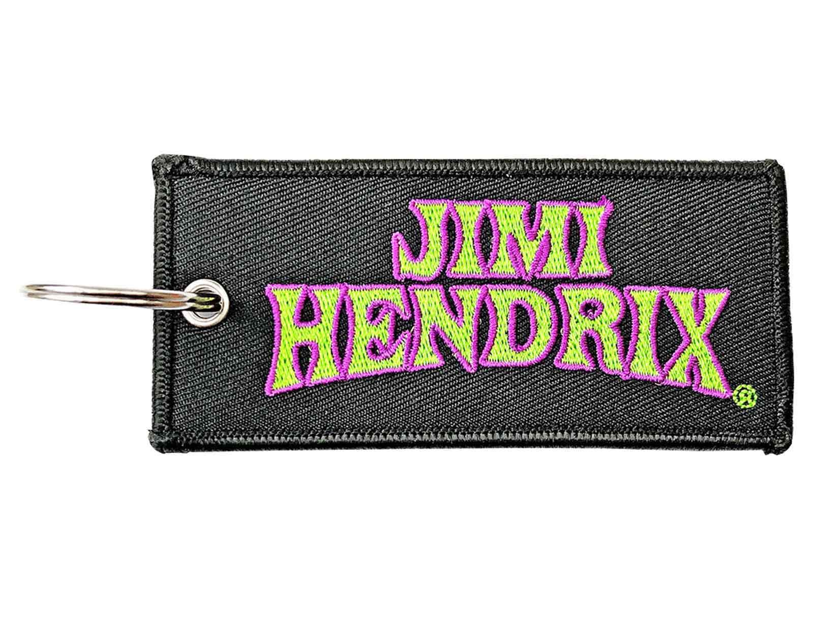 Jimi HendrixKeyring Keychain Arched Logo Patch Official Black