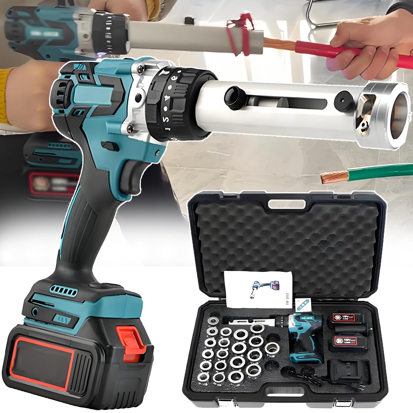 Vitalisworks Light Electric Cable Stripping Machine With 20 Bushings - Wire Stripper Machine,Led Ing,2-Level Speed Regulation For 50-300 Mm2 Ordinary Cable,50-400 Mm2 High Voltage Cable