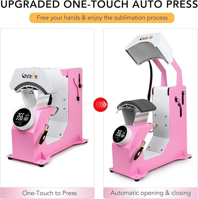 Termofijadora Automática para Gorras Giraffe, Prensa de Calor para Gorras y Camisetas miniatura 3