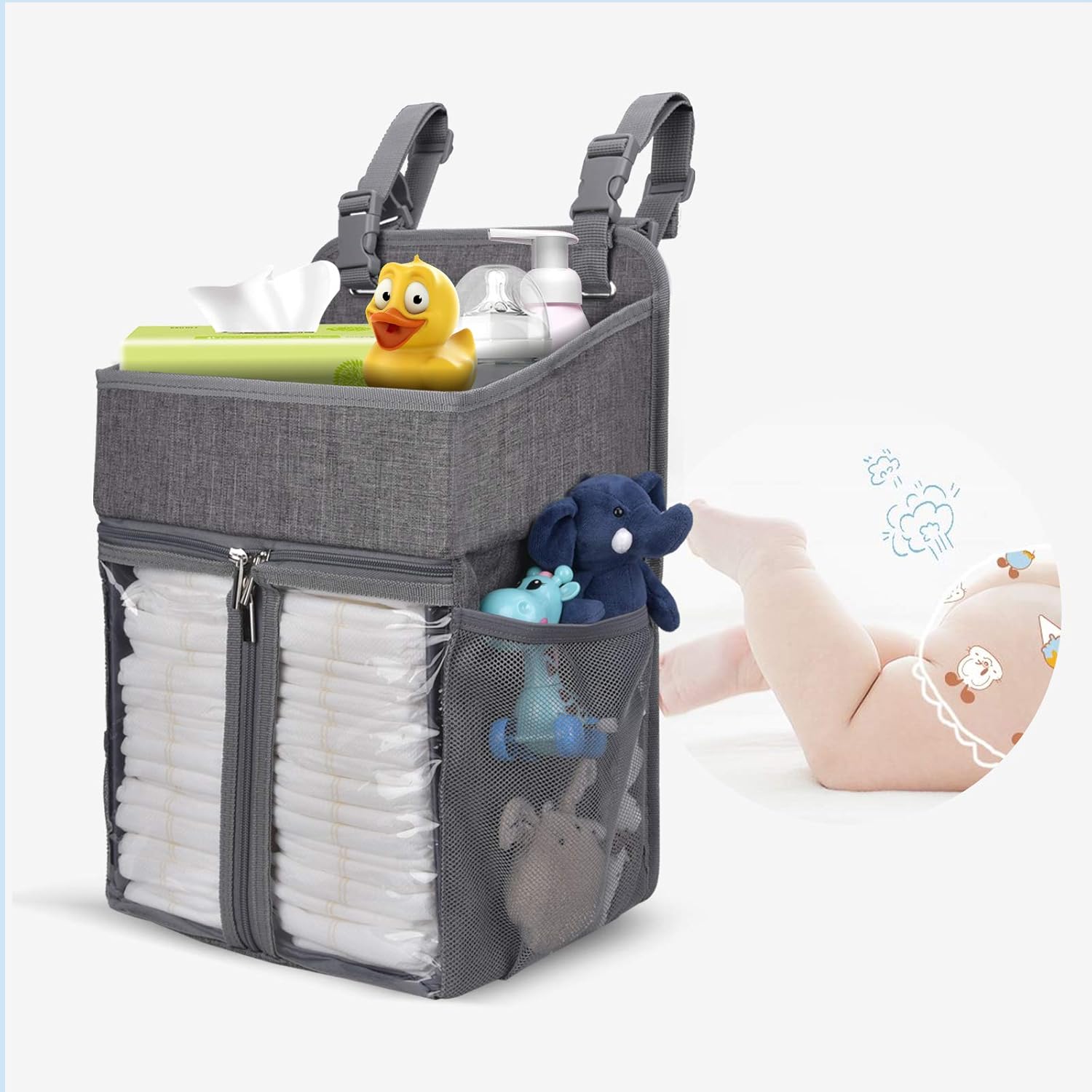 BAGLHER Hanging Diaper Organizer,Baby Diaper Organizer is