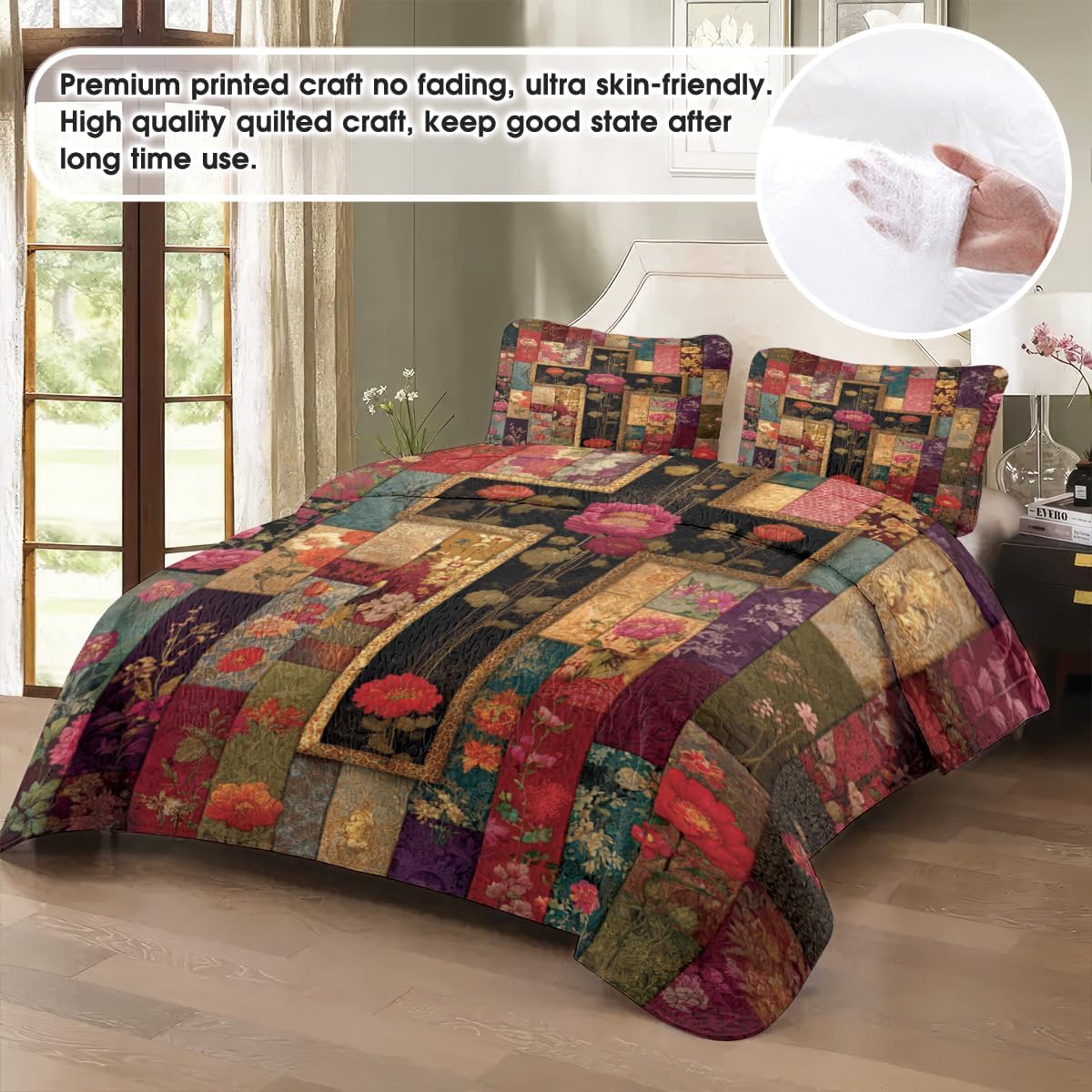 Personalized Faith Cross Premium Quilt – Custom Name Christian Quilt, Religious Comforter Patchwork Blanket with Cross, Scripture Verse, Floral Sunflower Bedding Gift Decor (Faith Cross 02)
