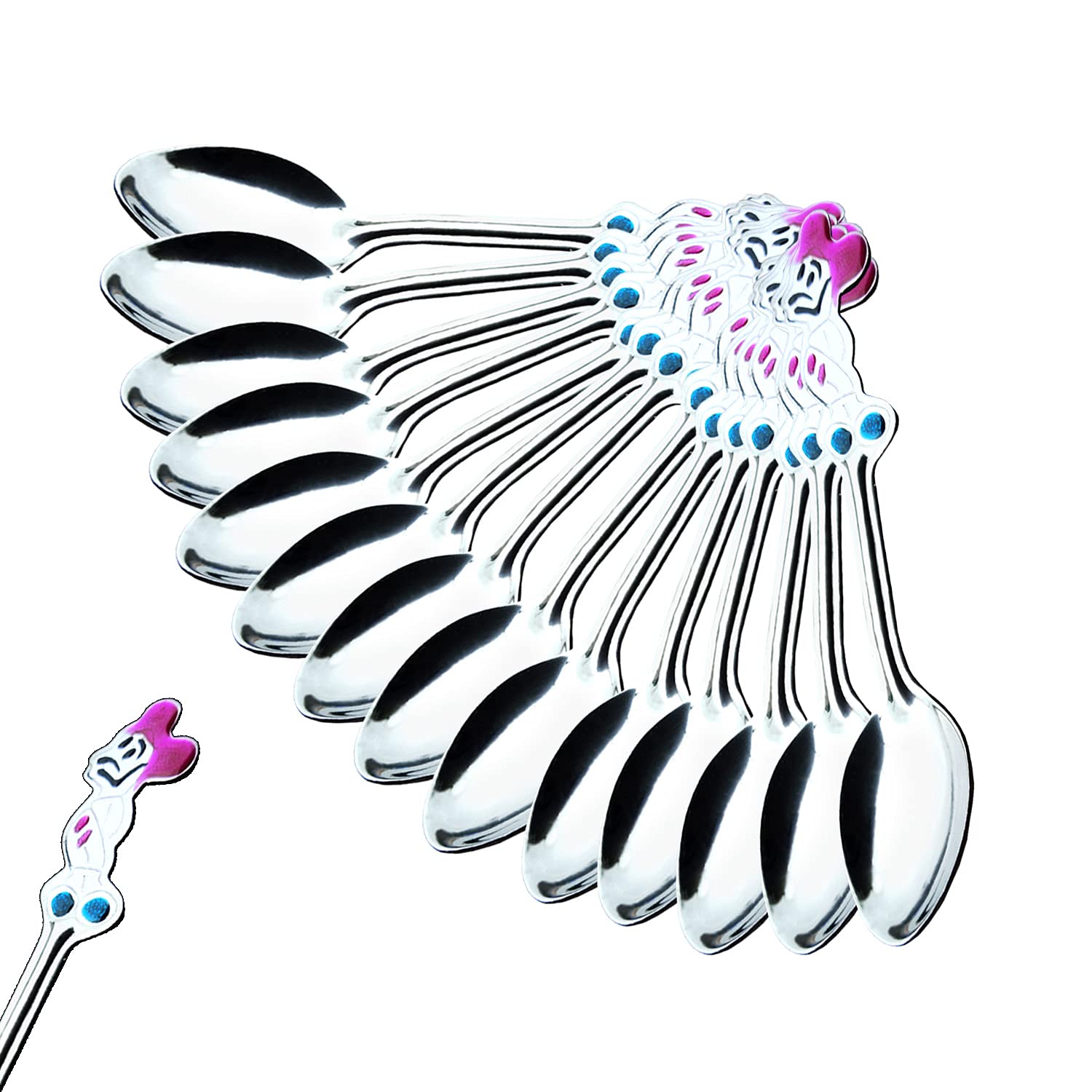 Cute Stainless Steel Baby Spoons - Set of 12 -1