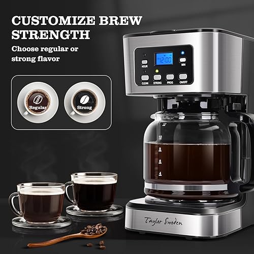 Miniatura 4 de Taylor Swoden Cafetera programable de 12 tazas y hervidor eléctrico Aigostar, tetera con control de temperatura e infusor de té, 1500 W