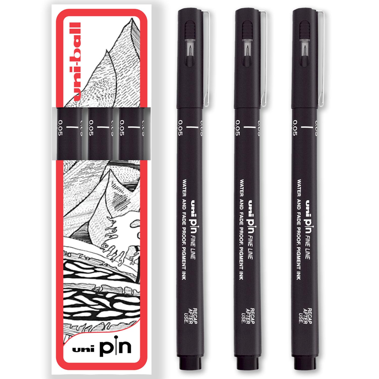 uni-ball PIN Fineliners, Black