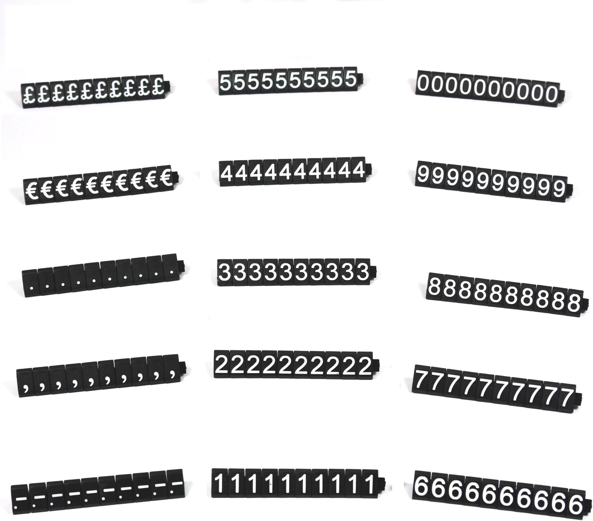 1 Price Cube Kit for Shop Display (170 Cubes, White on Black) PCU170-WHBK