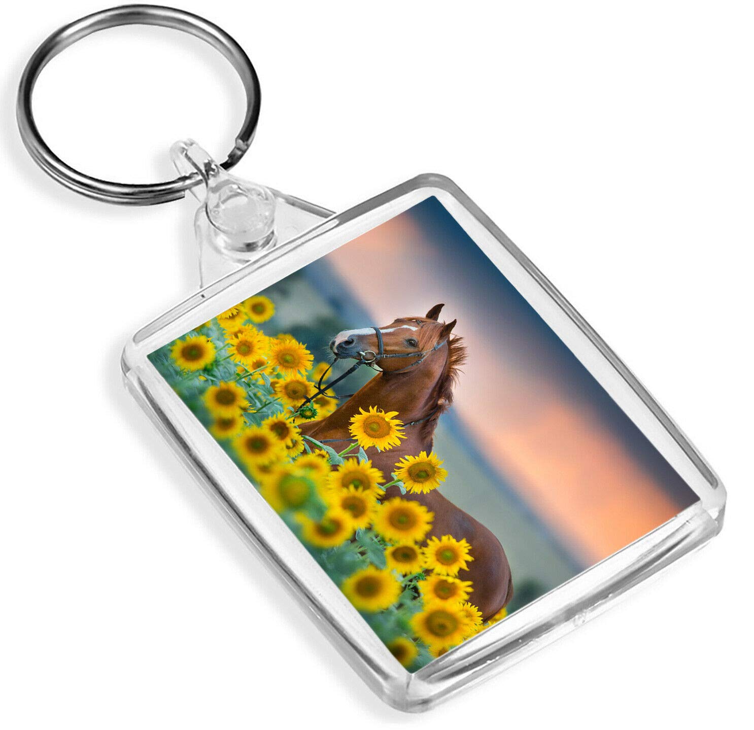 Red Chestnut Stallion Keyring Horse Pony Sunflowers Equestrian Fun #15674