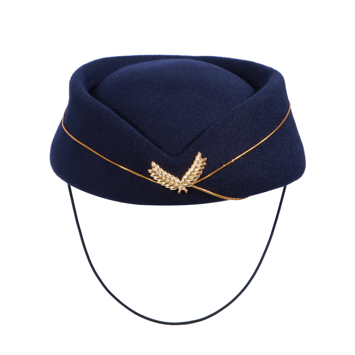 5947 Air Stewardess Hat For Women, Blue Flight Attendant Cap, Wool Felt il_fullxfull.6923122463_sp90.jpg main image 3