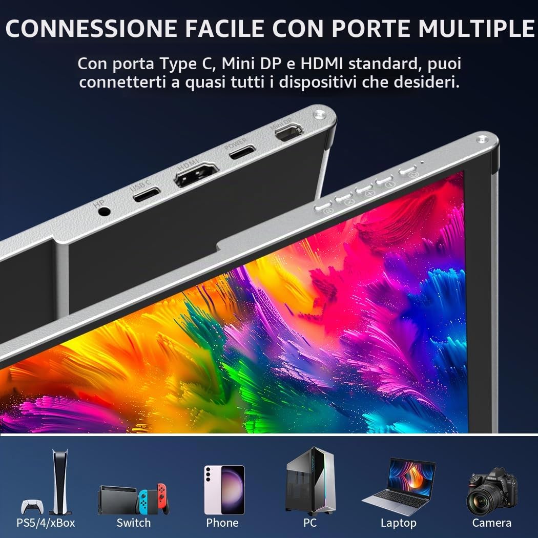 OLED Portable Monitor- 4K Portable Laptop Display 16 Portable Gaming Monitor 100% DCI-P3 OLED Monitor with HDMI/USB-C External screen for laptop Phone/Switch/XBOX