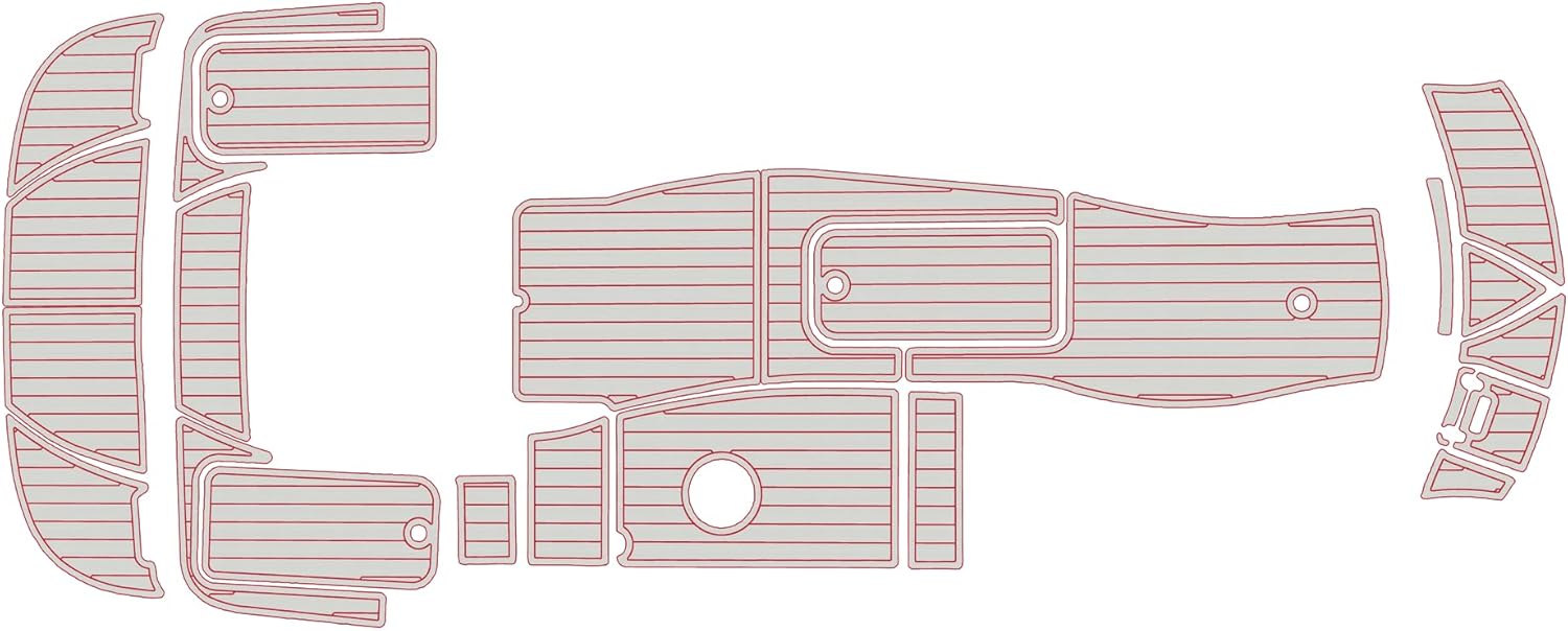 Marine Deck Mat Kit for 2008-2013 Bayliner 217 SD Cockpit Sundeck Swim Platform 1/4” 6mm EVA Foam Faux Teak Deck Non-Slip Seadek Boat Floor Covering