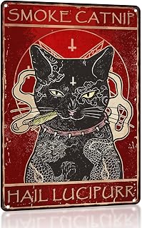 Bestylez Funny Cat Sign Poster Art Decor Smoke Wall Art Bathroom Decoration Great for Any Cat Lover’s Home!12" * 8" (258)