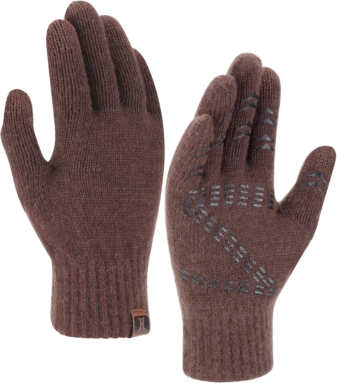 FZ FANTASTIC ZONE Men’s Winter Gloves Warm Thermal Soft Wool Knit Touch Screen Gloves for Men