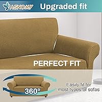 Vista 202 de Asnomy Couch Covers for 3 Cushion Couch Stretch Sofa Covers Slipcovers, Pet Protector Furniture Covers for Dogs Cats Spandex Jacquard Fabric Small