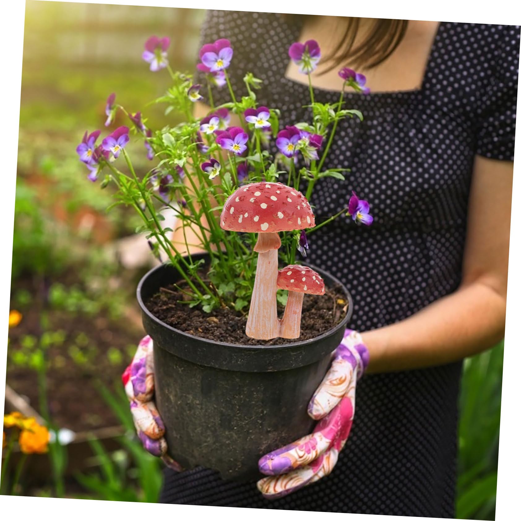 BESPORTBLE 4stücke Pilzornament Aus Resin Dekorative Gartenfigur Für Außenbereich Für Garten Terrasse Für Festivals Oder Sammler Und Detailreich Gestaltet