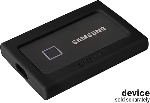 Miniatura 3 de getgear Parachoques de silicona para Samsung T7, T7 Touch SSD portátil - 1TB, 2TB, 500GB, USB 3.2, fuerte absorción de golpes, antideslizante, negro