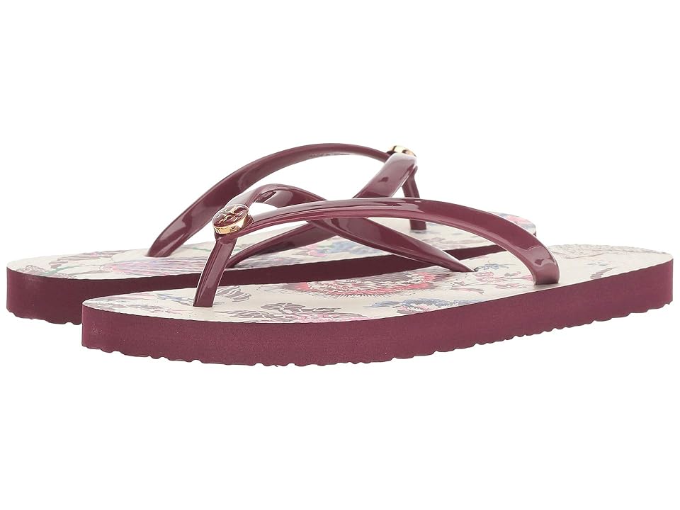

Tory Burch Thin Flip Flop (New Claret/Happy Times) Women's Sandals
