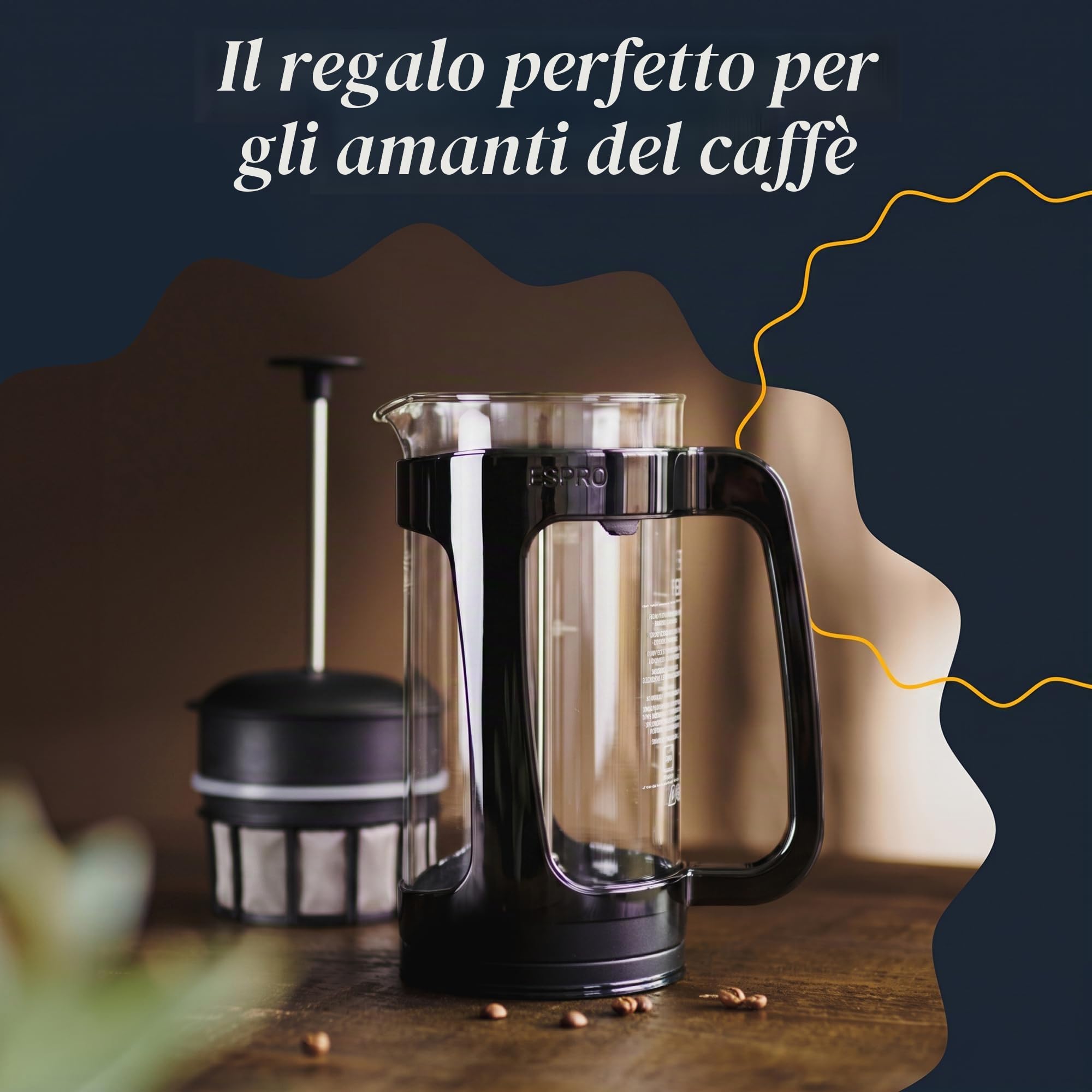 ESPRO 950ml, Schwarz French Press P3-Caraffa per caffè con Funzione Termica, 0,95 Litri, Colore: Nero, 1 l