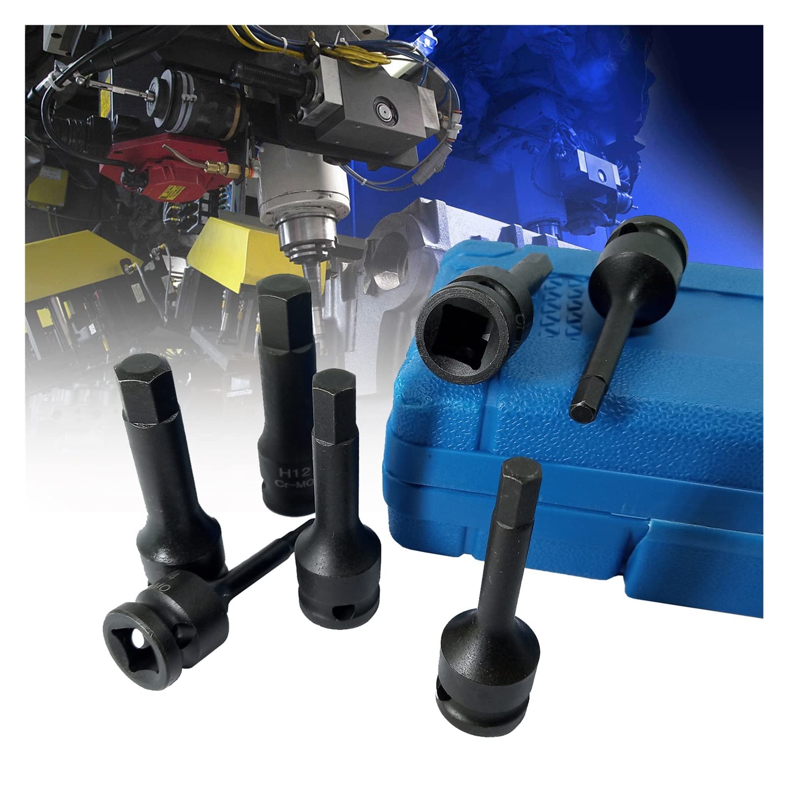 Set di presa a punta esagonale IX 7pc H4 H5 H6 H7 H8 H10 H12 Allen Keys Cacciavite Bit Bit Socket Strumenti da 3/8 "Drive quadrata wanglan