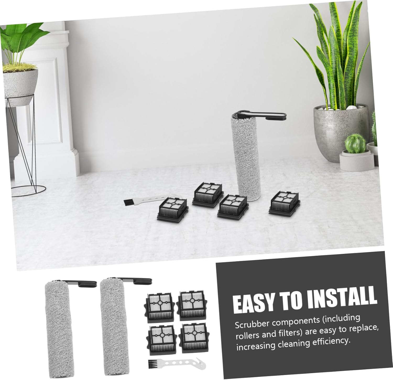 MAGICLULU 1set and Replacement for Floor Scrubber Includes and Parts for Cleaning