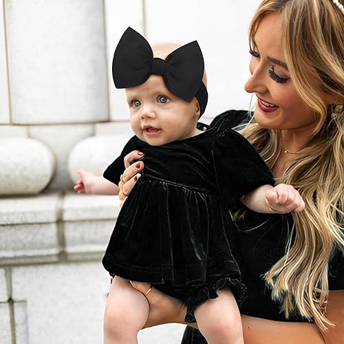 Miniatura 10 de ONENINEDREAM Diademas grandes de 6 pulgadas con lazo de San Valentín hechas a mano con lazos, diademas de nailon suave de alta elasticidad,