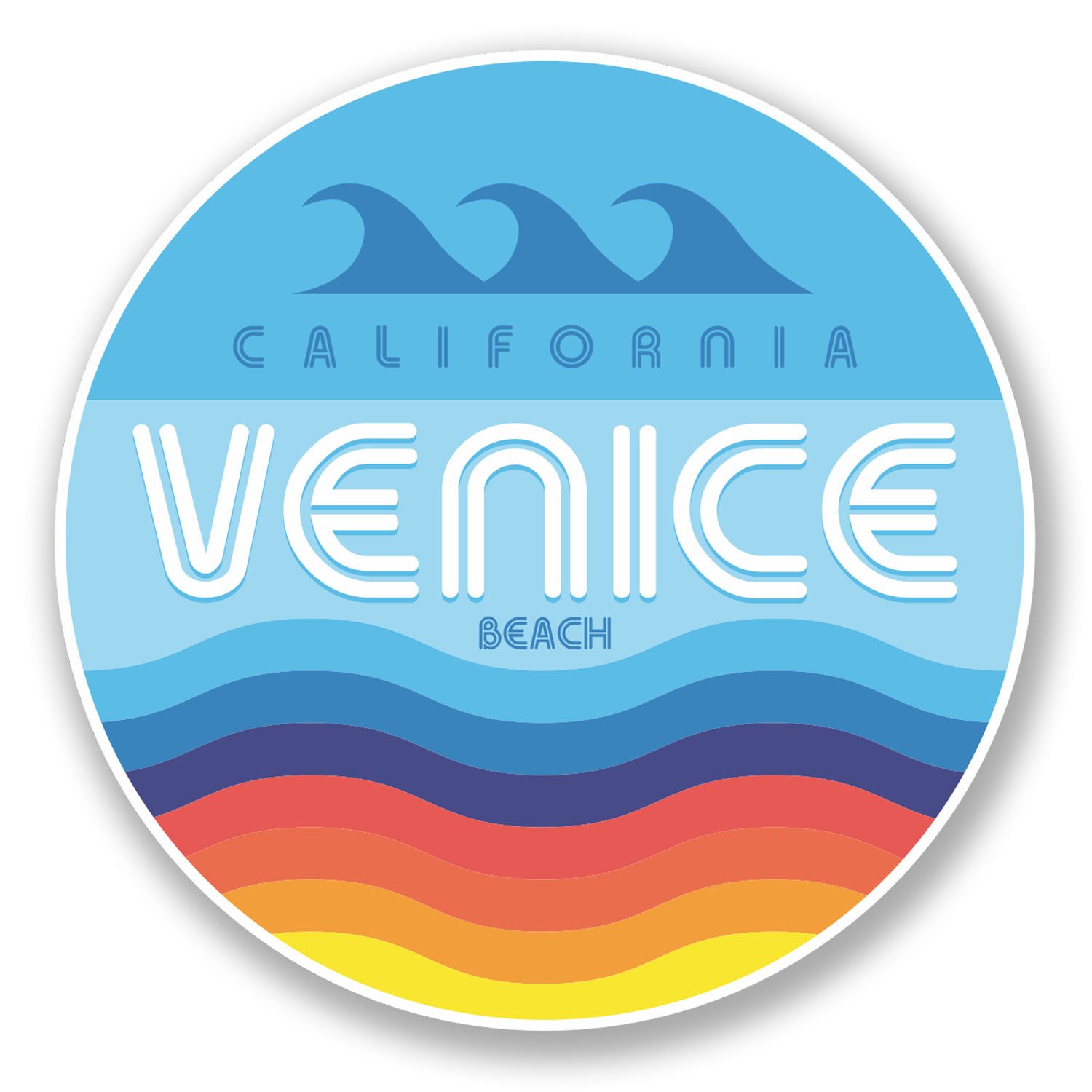 Destinationvinyl Multi 2 X 10Cm Venice Beach California Usa Vinyl Sticker Travel Luggage Surf Tag #6008 (10Cm X 10Cm)