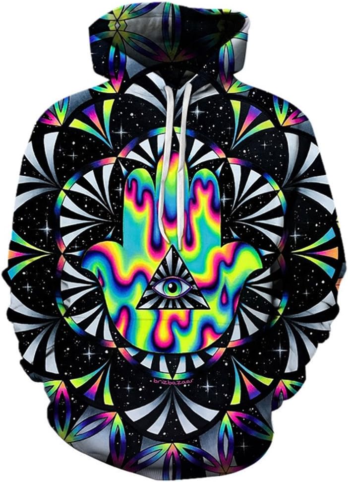 Trippy hamsa Printed 3d Hoodies Men Hoodie Autumn Sweatshirts Unisex Pullover Novelty Outwear Jackets Male Tracksuits Coat L