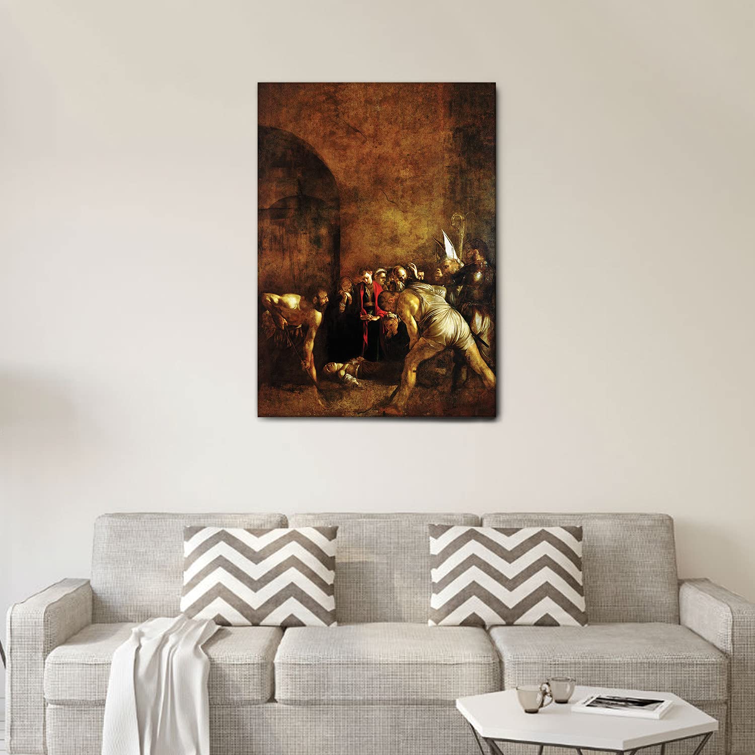 Giallobus - Obraz - Caravaggio - Pogrzeb św. Łucji - Płótno na płótnie - 70x100 - Gotowe do powieszenia - Nowoczesne obrazy do domu