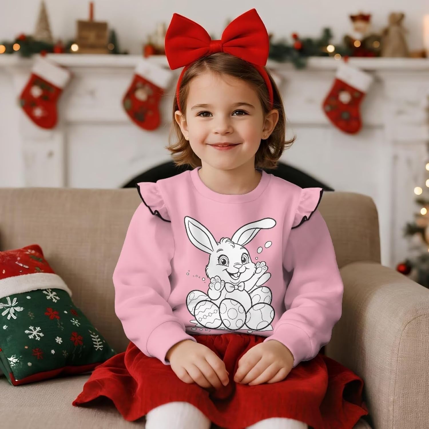Easter Themed DIY Coloring Sweatshirt Kit for Girls Color Your Own Sweatshirts with 8 Markers