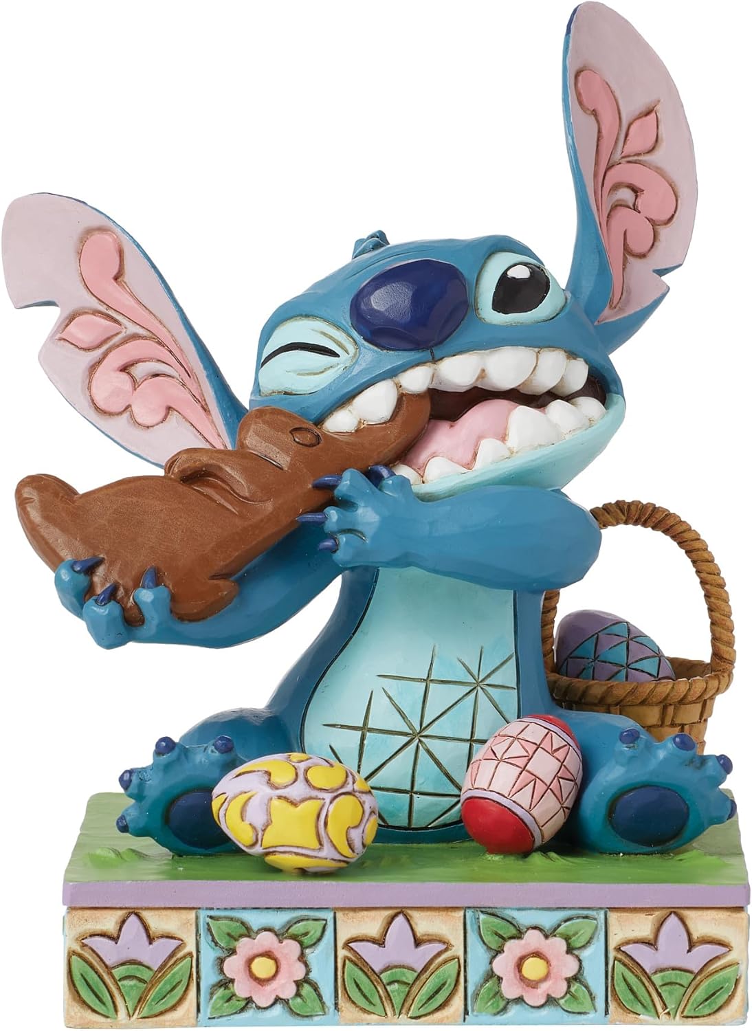 Enesco Disney Traditions Collection by Jim Shore Lilo & Stitch Eating Chocolate Bunny Easter Figurine- Stone Resin Hand Painted Collectible Disney Stitch Figurines Home Decor Statue, 5 Inch