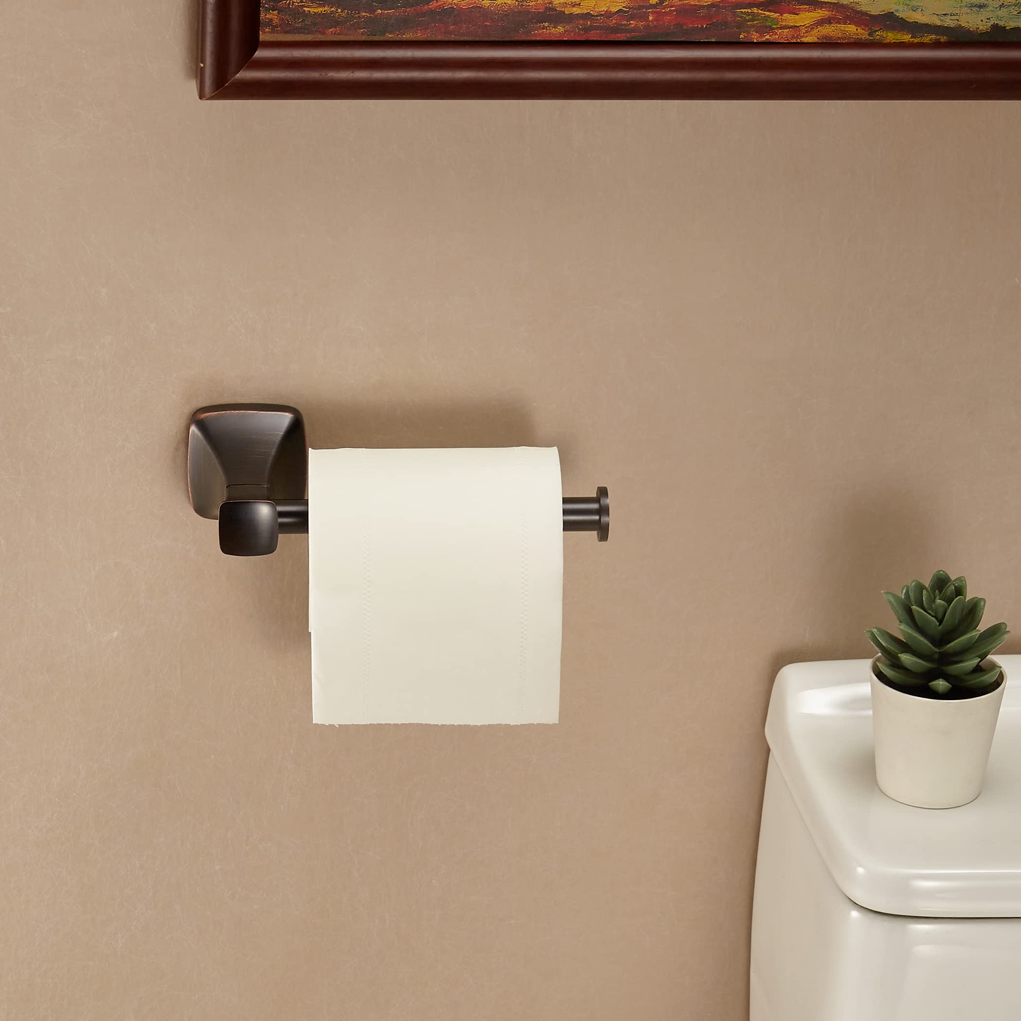 Freistehender Toilettenpapierhalter Aus Edelstahl - ölgerieben Bronze, Verstellbar, Mit Schwerer Basis, Bauernhaus-Design