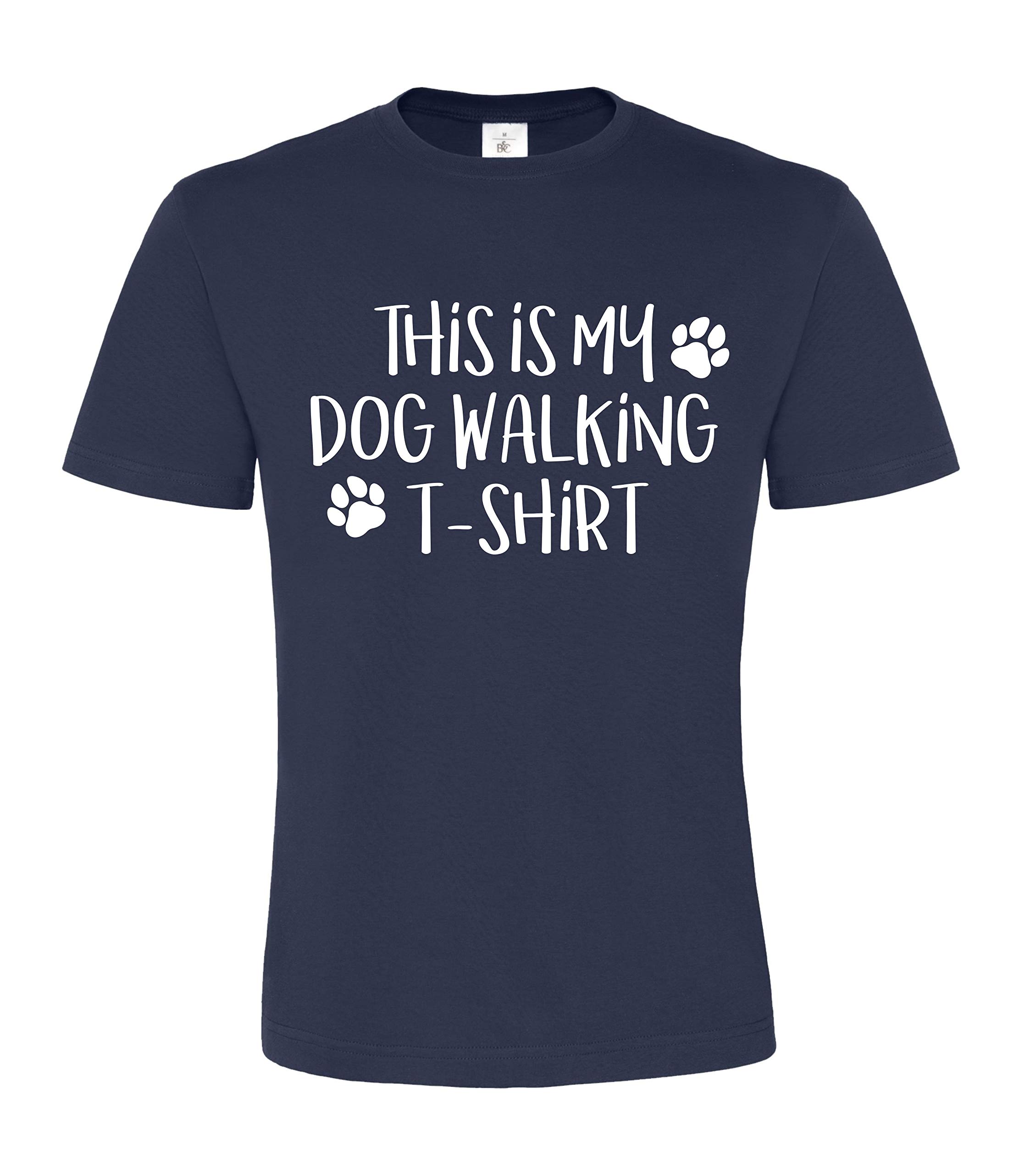 Edward Sinclair Navy T Shirt XL 'This is My Dog Walking T-Shirt' in White Print