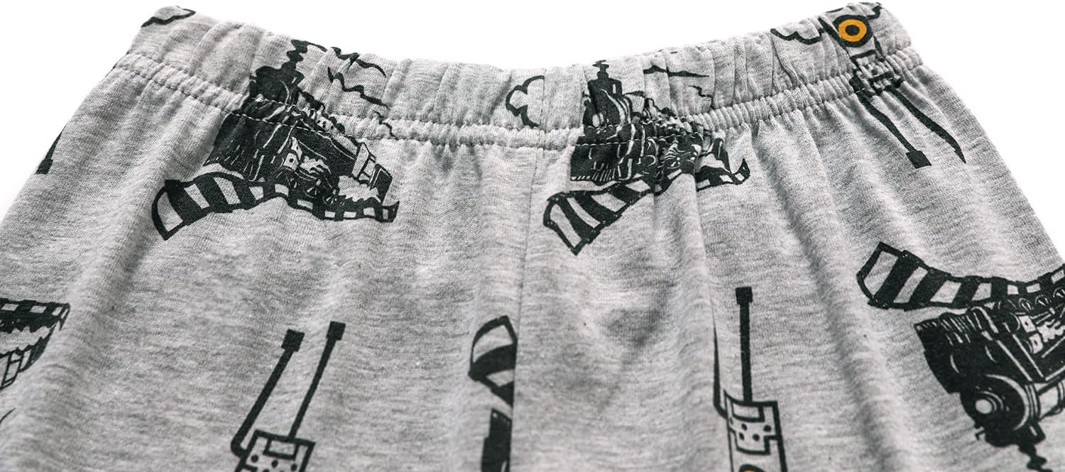 Little Boys Pajamas Fire Truck Kids Train 2 Piece Pjs Dinosaur Sleepwear Toddler Boy Tractor Clothes Sets 2-7 Years - Image 5