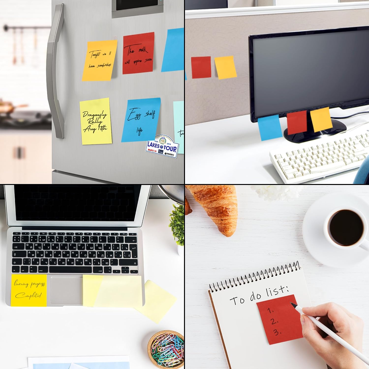 14 Pack Sticky Notes 3x3 Inches - Rainbow Colors Self-Stick Pads - Strong Adhesion, Smooth Writing, No Residue - Easy to Post for Home, Office, School - 72 Sheets/Pad - MindLine image 5