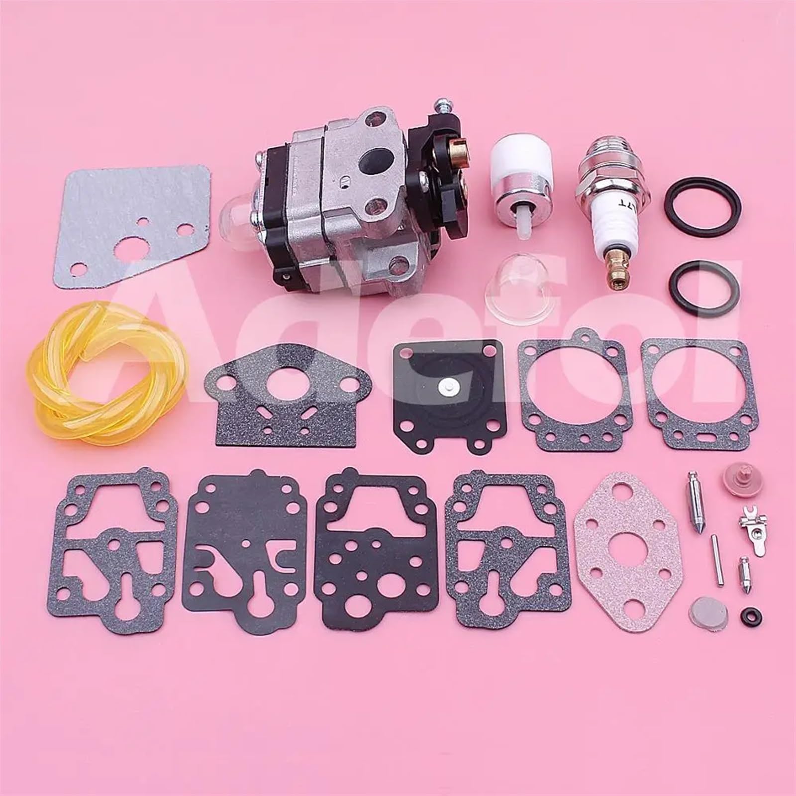 Gaźnik pasuje do Troy-Bilt TB26CO TB415CS TB475SS piła łańcuchowa 753-04296, 753-04745 W przewód filtra paliwa wąż Carb uszczelka zestaw naprawczy