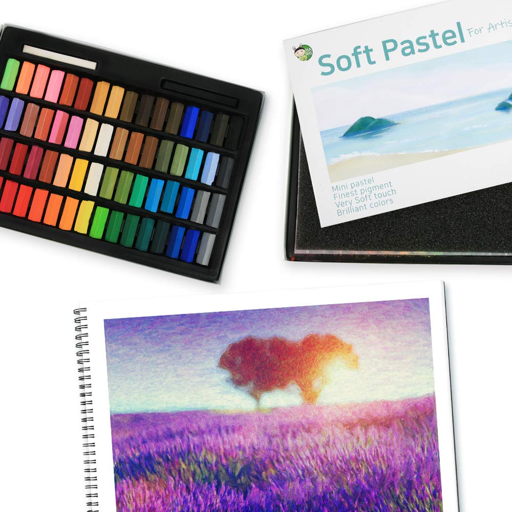 HA SHI (64 Colors) Non Toxic Soft Pastels Set for Professional Square