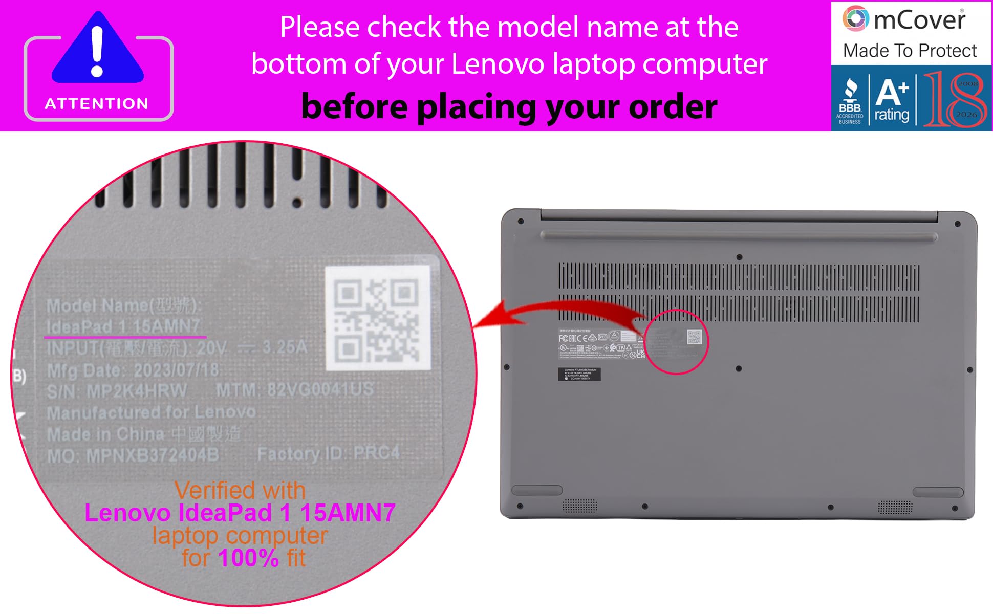 Repose-Paume / Coque Clavier Lenovo IdeaPad 1-14IGL05 – Neuf Authentique – 5CB0X56965 – Argenté