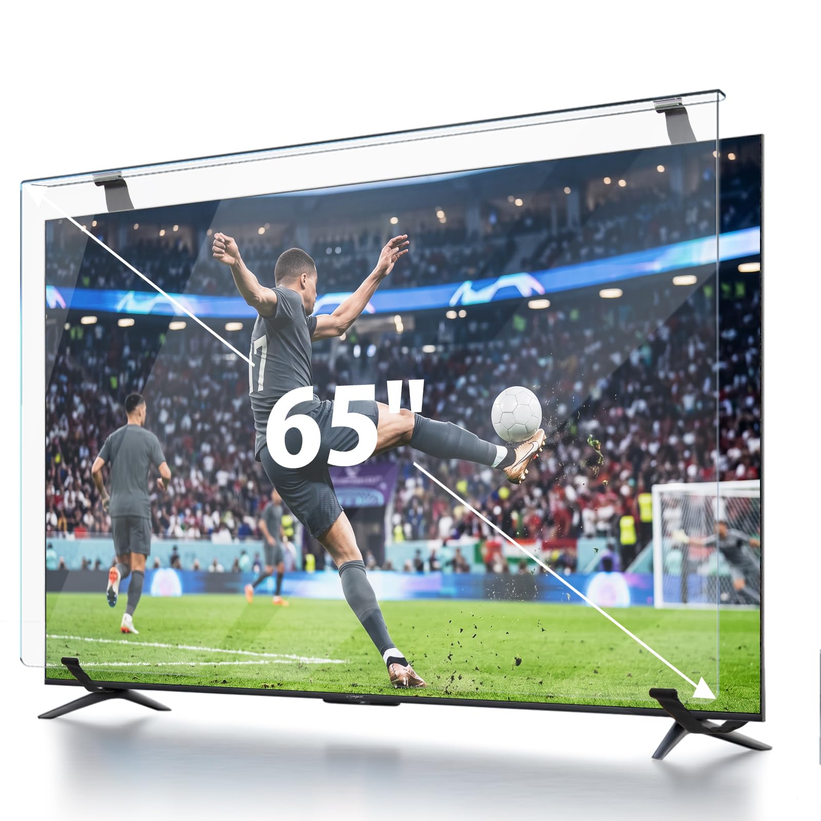TV Bildschirmschutz, 65 Zoll, ultraklar, Anti-Fingerabdrücke, reduziert Stöße und Kratzer, leicht zu reinigende Acryl-Displayschutzfolie für TV-Bildschirm, Monitorbildschirm