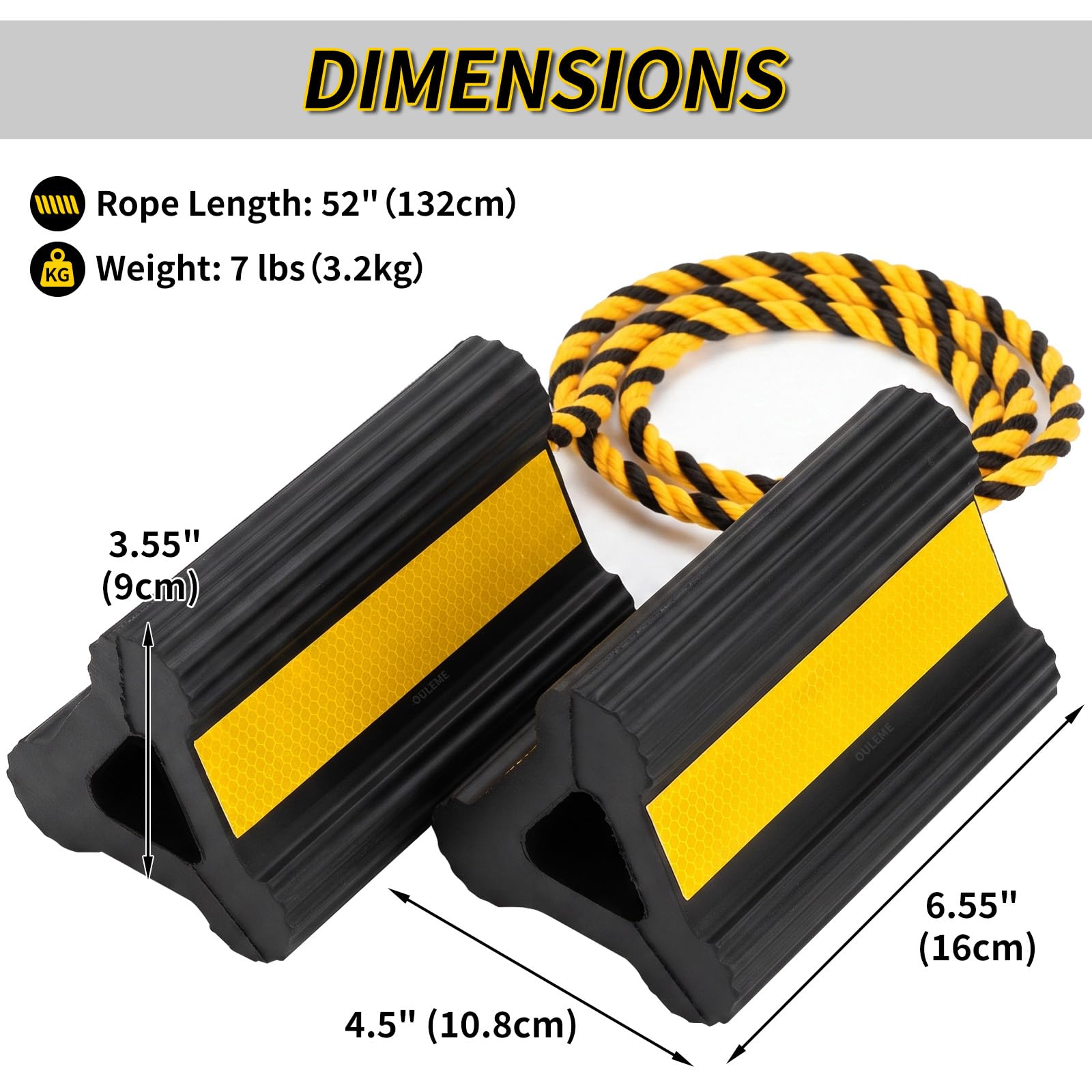 OULEME Wheel Chocks - Secure Your Vehicle -2