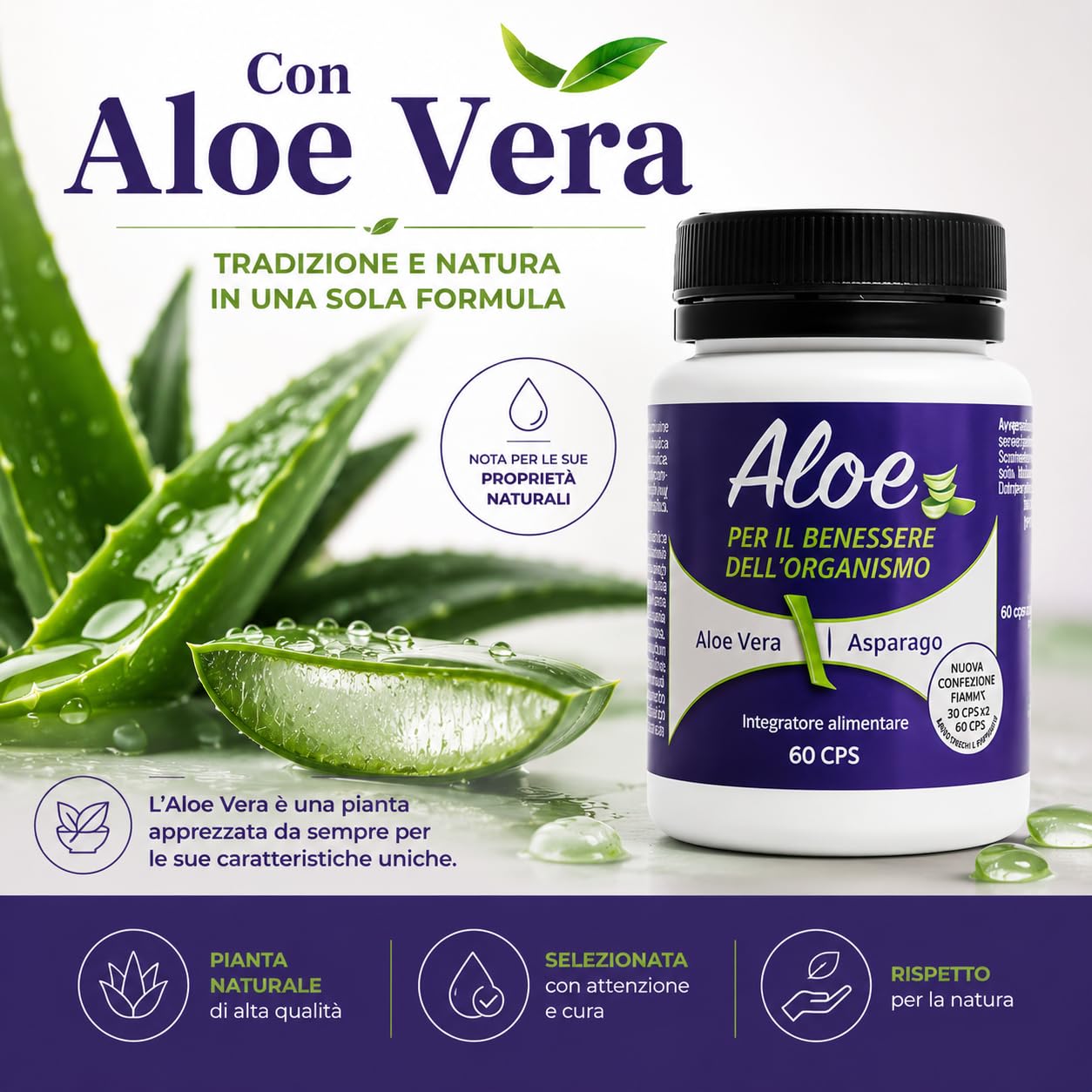 Aloe Viola Integratore Alimentare 120 Compresse | Con Aloe, Fieno Greco, Asparago