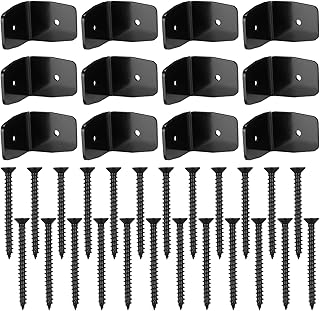 Sparrenbinder | Set mit 12 Stahlplatten-Dachclips – Holzbalkenaufhänger schwarz Dachverbinder Hardware Pergola, Schuppen, Pavillon, Handlauf und Deckenbalken