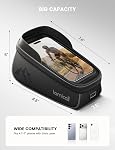 Lamicall Bike Frame Bag Waterproof - [1.6L Large Capacity] Bike Phone Bag, Bike Phone Holder Mount, Bicycle Front Bag, Cycling Pouch with Rain Cover, Bike Accessories for Phones Under 7"
