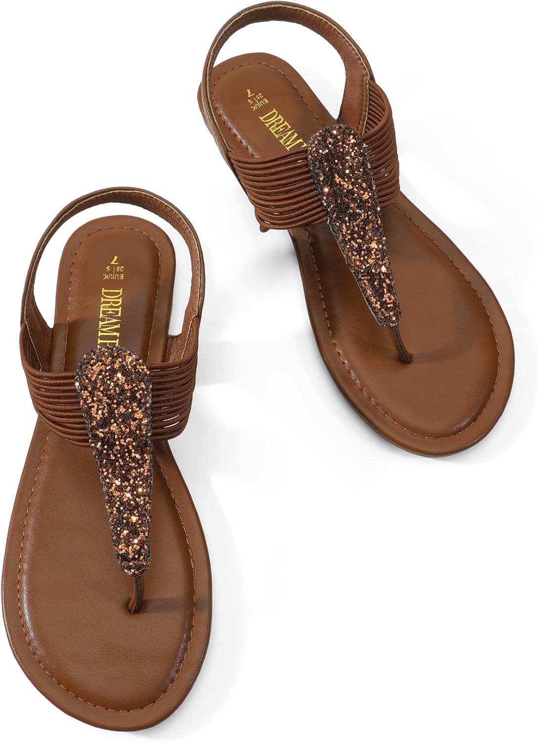 DREAM PAIRS Women's Elastic Strappy String Thong Ankle Strap Summer Gladiator Sandals - Image 5