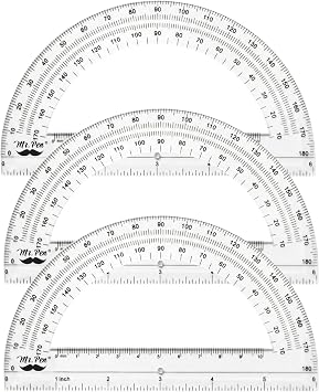 Mr. Pen- Protractor Set, 6", 3 Pack, Clear Plastic Protractors for Measuring Angles, 180 Small Protractor for Students, School, Math, Geometry, Drafting & Technical Drawing
