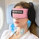 Oreiller de voyage, Oreil d'avion avec masque pour les longs vols Dormir, Oreilleur de cou de voyage essentiels 360° Appui-tête pour le sommeil de voyage en avion, arrêt de la douleur au cou (noir)